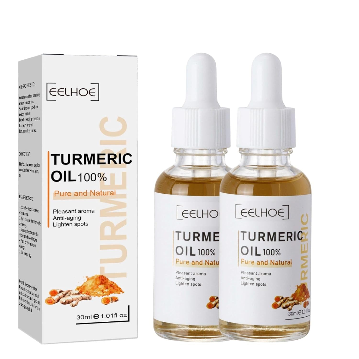 2 Pack Turmeric Dark Spot Corrector Serum, Natural Turmeric Dark Spot Corrector Serum for Face, Skin Care Moisturizing Repair (30Ml/1.01 F.Oz)