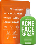Acne Face Spray, 4 Fl Oz Facial Spray with Witch Hazel, Salicylic Acid for Acne Prone and Oily Skin, for Hormonal, Severe Cystic Acne, Skin Clearing Toner, 1000 Sprays