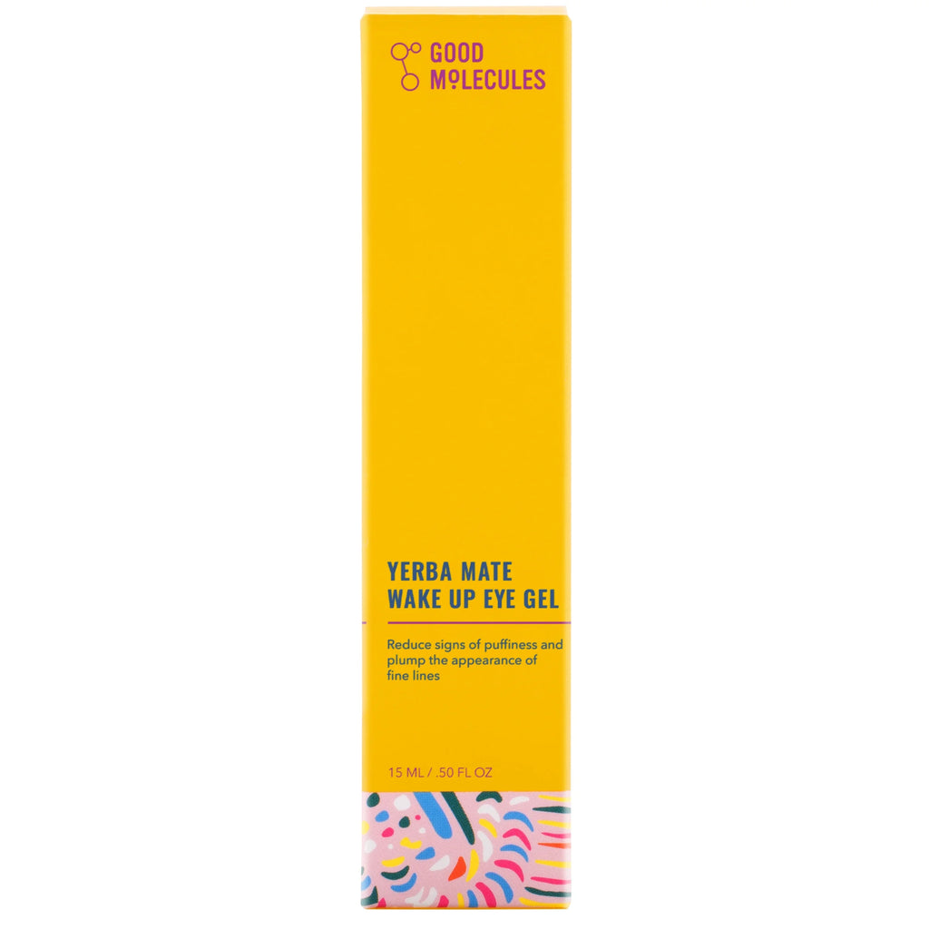 Yerba Mate Wake up Eye Gel, Hydrating under Eye Gel Cream with Hyaluronic Acid and Caffeine, Target Dark Circles and Puffiness, Skin Care for Face, 0.5 Fl Oz