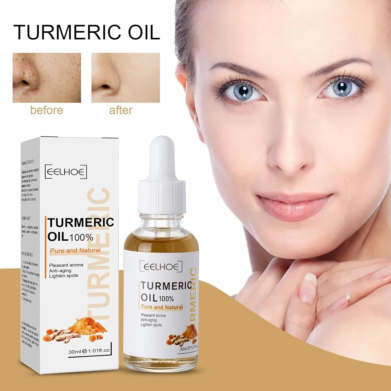 2 Pack Turmeric Dark Spot Corrector Serum, Natural Turmeric Dark Spot Corrector Serum for Face, Skin Care Moisturizing Repair (30Ml/1.01 F.Oz)